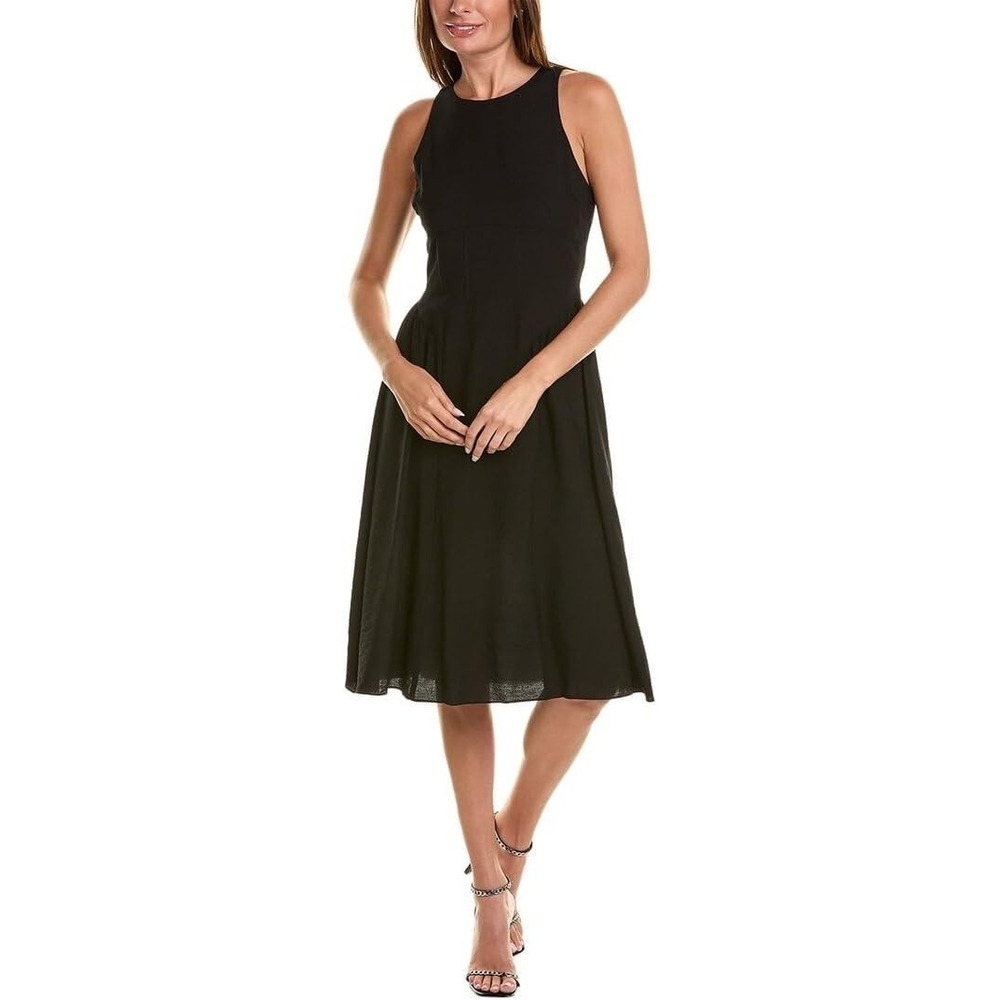 BCBG NEW YORK® (Women's SIZE 0) Jewel Neck Sleeveless Midi Dress in Onyx‎ - $428